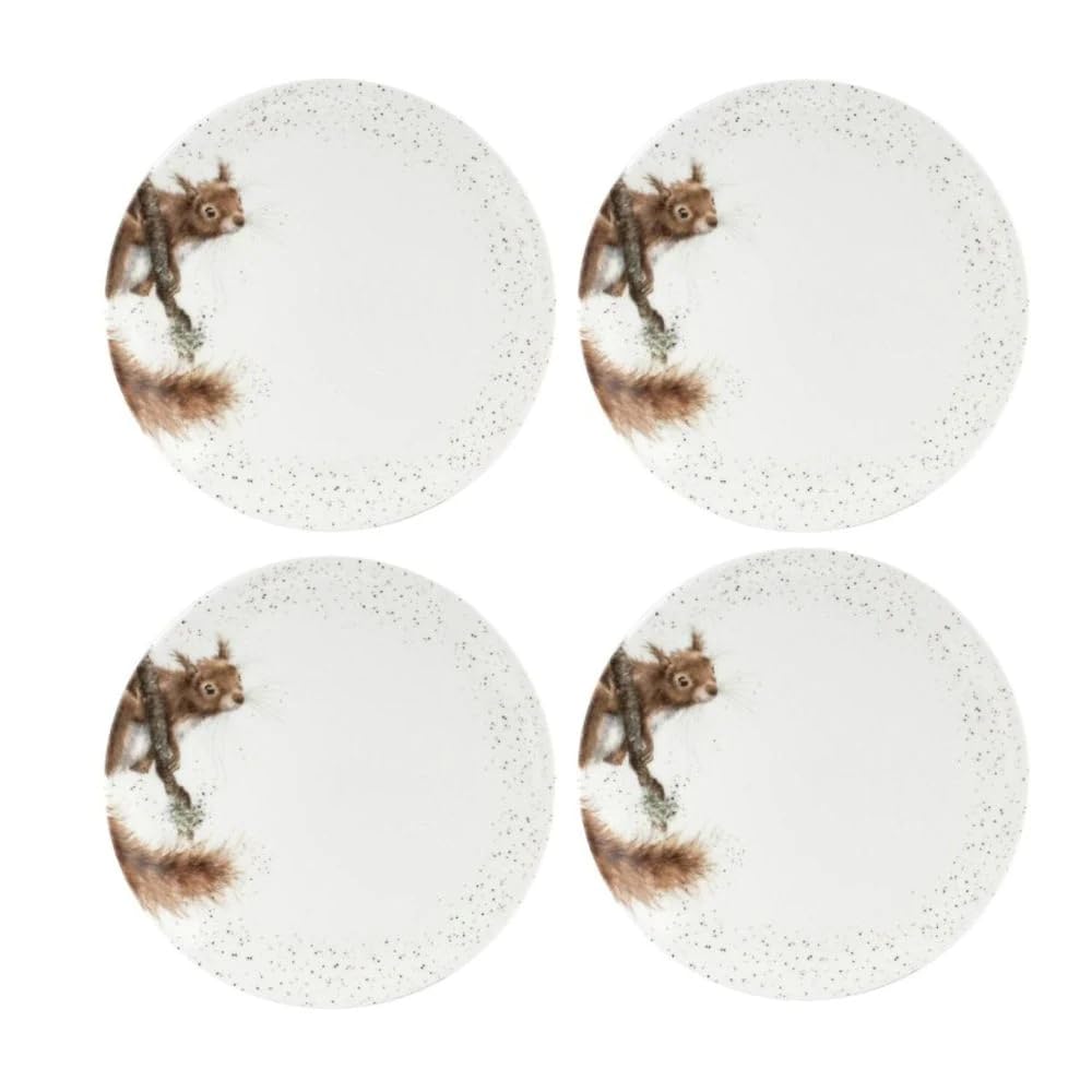Portmeirion Home & Gifts WNPN4077-XB Dinner Plate-Set of 4, Ceramic, Red