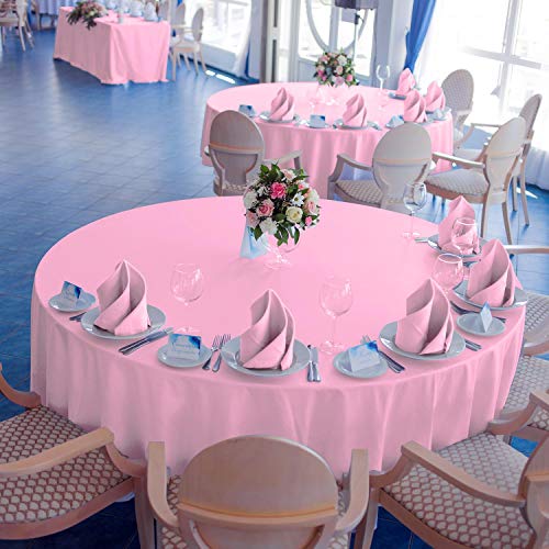 VEEYOO Cloth Napkins - Set of 12 Pieces 17 x 17 Inch Solid Polyester Table Napkins - Soft Washable and Reusable Dinner Napkin for Weddings, Parties, Restaurant (Pink Napkins Cloth)