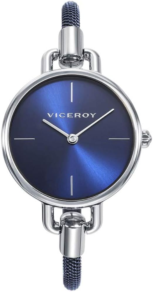 Viceroy Reloj Mujer correa de acero, plata/azul: Amazon.es: Relojes