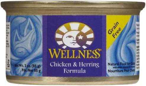 Wellness Complete Health Natural Grain Free Wet Canned Cat Food - Chicken &amp; Herring Recipe - 24x3oz