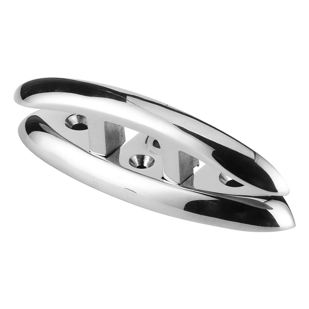 Deck Cleat, 5in Folding Flip Up Cleat 316 Stainless Steel Dock Deck Hardware Marine Boat Accessories Marine Boat Dock Folding Flip Up Cleats