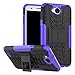 Yiakeng Compatible for LG X Charge Case, LG X Power 2 Case, LG Fiesta LTE Case, Shockproof Silicone Protective with Kickstand Hard Phone Cover for LG X Charge (Purple)