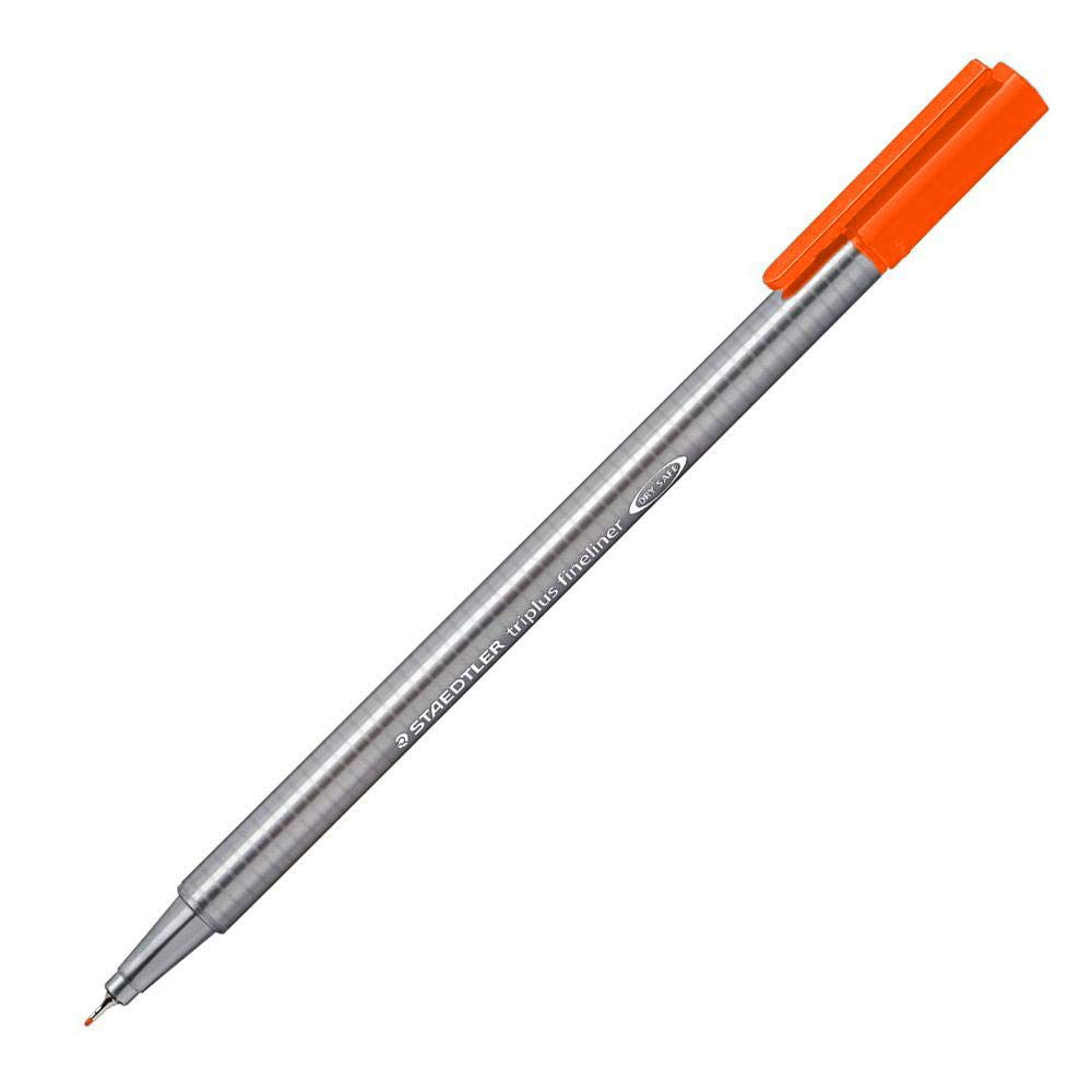 Staedtler Triplus 334 – Fineliner Pen Superfine Tip 0.3 mm Grey, Orange
