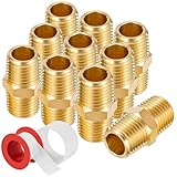 1/4" X 1/4" NPT Brass Nipple Pipe Fittings Equal