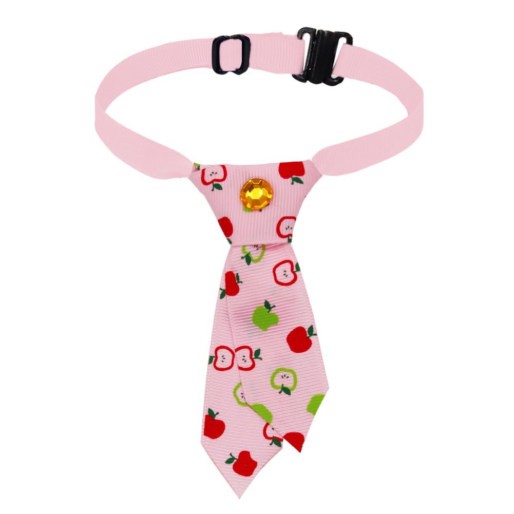 SW Lovely Adjustable Dog Puppy Collar Cat Bow Tie Pet Costume Necktie for Small Dogs Puppy Grooming Accessories, Free Size, 6 Patterns, Pink