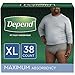 Depend FIT-FLEX Incontinence Underwear for Men, Maximum Absorbency, Disposable, Extra-Large, Grey, 38 Count