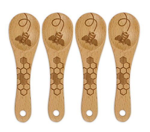 Talisman Designs 2198-AZ Beechwood Condiment, Mini Spoons