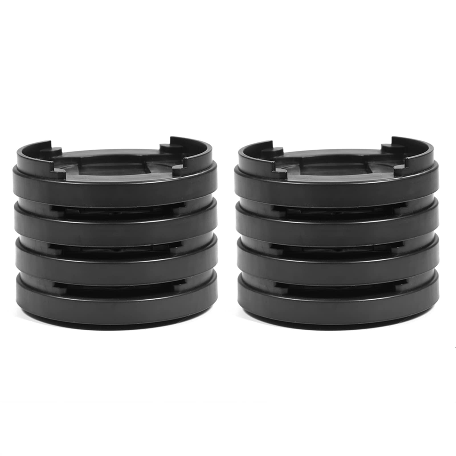 Furniture Foot Pads, 8Pcs Plastic Multi‑Slot Stackable Furniture Leg Skid Resistance Pad Non‑Slip Bed Stopper Foot Mat for Table Desk Sofa Chairs, 3.34 x 0.59 in (Black)