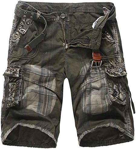 Shutiaoo Men Shorts flage Cargo Military Shorts Mens Outwear Cotton Loose Casual Army Short Pants Green flage 29