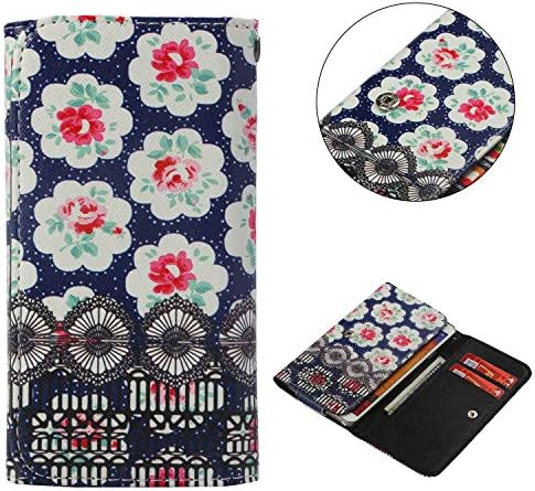 Universal Cell Phone Flip Case for TP-Link Neffos X1 Max 5.5" and More, JULAM PU Leather Skin Protective Folio Case Cover Wallet Clutch Bag with Card Slots (Daisy)