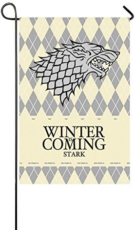 Game of Thrones Flag - Stark Family Winter Is Coming 12 x 18 in - Printed on Both Sides - Great Gift for GOT fan - Man Cave Decor - Durable Banner for Outdoor Conditions