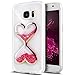 Urberry Glaxy S7 Case, Running Glitter Cover, Pink Sparkle Love Heart, Creative Design Flowing Liquid Floating Luxury Bling Glitter Sparkle Hard Case for Samsung Galaxy S7 with a Screen Protector