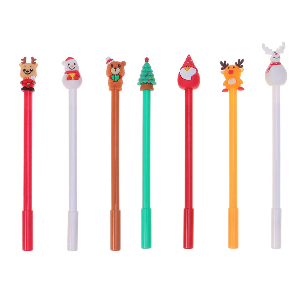 Happyyami 8Pcs Christmas Pen Set Santa Snowman Christmas Tree Elk Ballpoint Pens Stationery Writing Pens Gift for Home Office ¼ˆrandom styleï¼‰