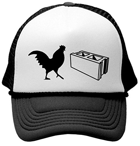 COCK BLOCK - funny joke gag meme saying Mesh Trucker Cap Hat, Black
