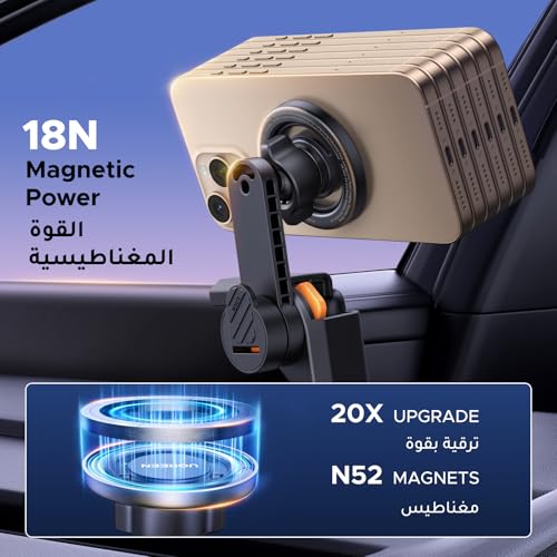 UGREEN for Tesla MagSafe Car Phone Holder Car Mount, [18 Strong Magnet], [360° Rotation], [One-Click Lock], Mobile Holder for Tesla, Fit for iPhone 17/16/15/14, Samsung S25/24/23