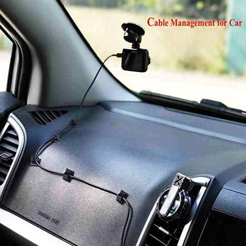 Cable Clips, 100PCS Cable Management Clips, Adhesive Cable Clips with