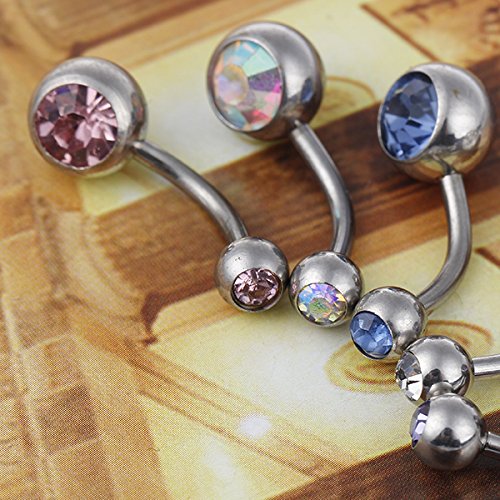 Belly Bars Balls Surgical Steel Belly Button Jewelry, Pack of 5, Body