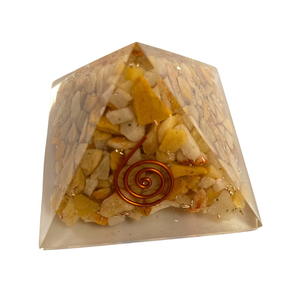 VIE Orgone Reiki Healing Pyramid, Yellow Aventurine, 5.5cm