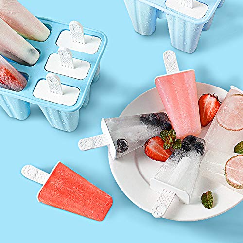 DIFENLUN Ice Pop Molds, 6 Easy-release Popsicle Molds With Sticks and Drip-guards, BPA-free Silicone DIY Ice Cream Maker