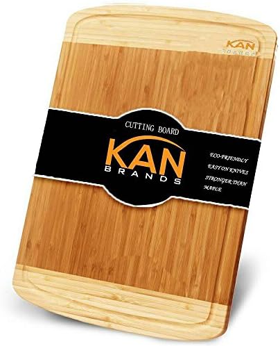 Wooden Bamboo Cutting Board with Groove- Natural Organic Wood Chopping Block- Extra Large/ Thick Design- 100% BPA and Toxin Free / Home Kitchen Counter Accessories Gift Ideas
