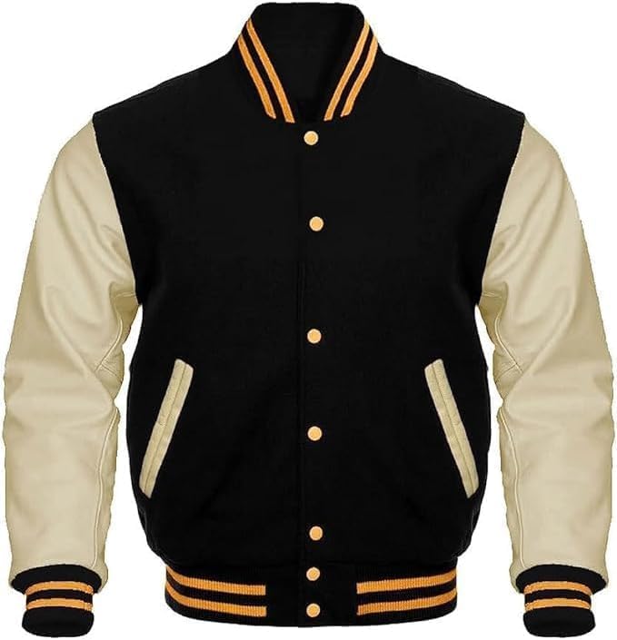 Kicky Varsity Jacket Letterman Baseball Jacket Wool body and
