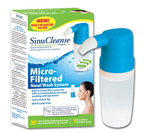 SinuCleanse Micro Filtered Nasal Wash System Sinus Cleanse and Cleaning Saline Irrigation Flush Syst