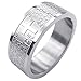 KONOV Mens Womens Stainless Steel Ring, English Lord's Prayer Cross 8mm Band, Size 11