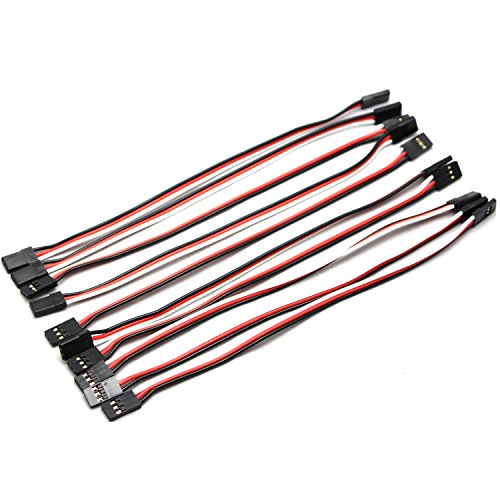 image for RAYSUN 10Pack 20cm 3Pin JR Servo Extension Lead Wire Cable Male to Mal