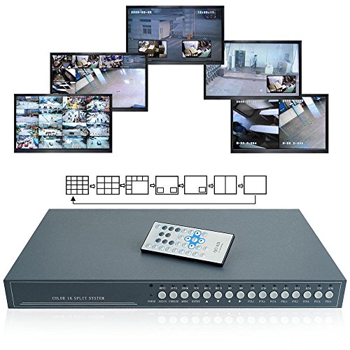 WiseupTM 16Ch Real time Video Multiplexer Motion Detection CCTV Security Video Quad Processor with Remote Control
