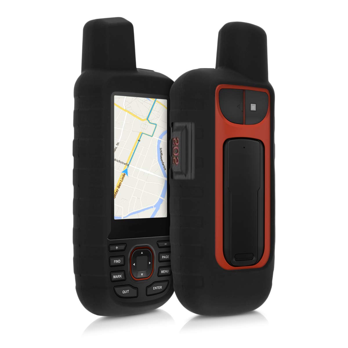 kwmobile Case Compatible with Garmin GPSMAP 66i / GPSMAP 67i - GPS Handset Navigation System Soft Silicone Skin Protective Cover - Black