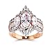 LAVUMO Women Wedding Engagement Anniversary Promise Ring 18K Rose Gold Plated 2ct Marquise Cut Cubic Zirconia