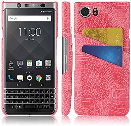 Bixshell Ultra thin Crocodile skin PU Leather Case Cover Shell wallet case Compatible for Blackberry Keyone(Blackberry Mercury,DTEK70 (Pink)