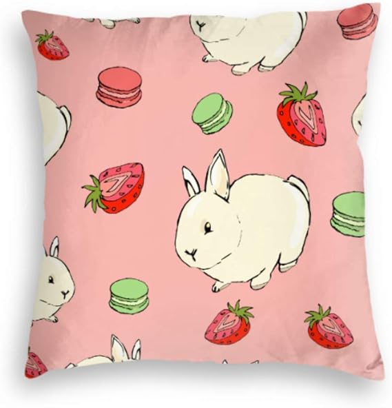 WGPJG Cojín de Terciopelo Acogedor hogareño Funda de Almohada Conejos