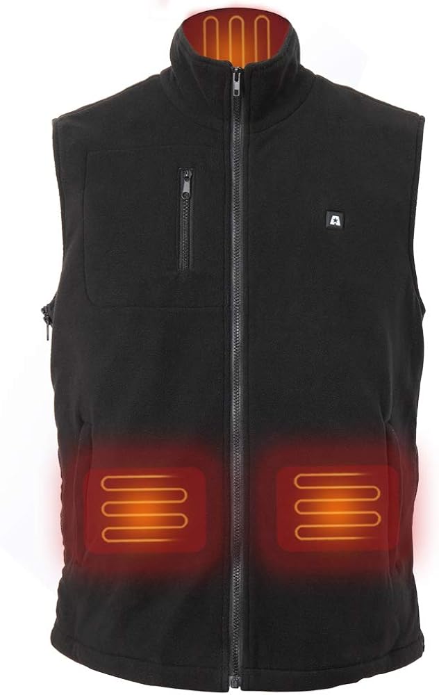 ARRIS Heated Vest for Men Women Size Adjustable 7.4V 7500MAH Battery Electric Warm Fleece Gilet for Outdoor Hiking Camping Hunting