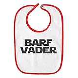 Barf Vader Star Wars Funny Parody Infant Baby Bib - White with Cherry Red Edging