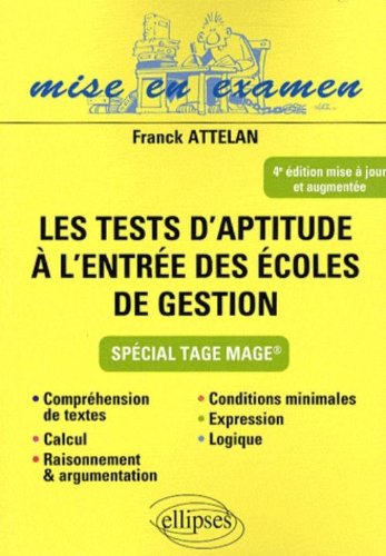 Les  tests d'aptitude à l'entrée des écoles de gestion