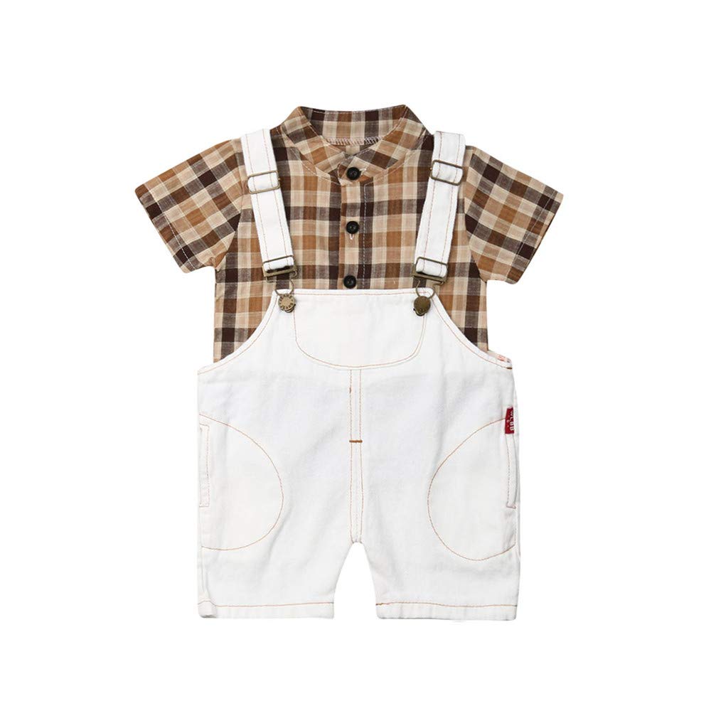 baby boy plaid overalls