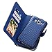TabPow Galaxy J7 Case,Weave Zipper Cash Slot, Card Slots, Button, Leather Wallet Case Cover With Detachable Case For Samsung Galaxy J7 J700 (2015)- Weave Blue