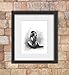 Charcoal Figure Drawing Art Print of Seated Naked Female