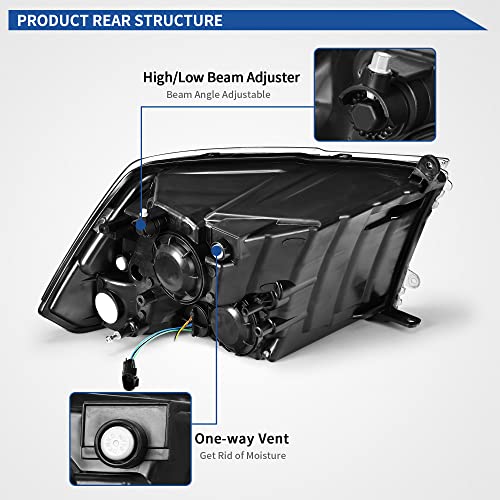 Faros LED Con DRL Y Direccionales Secuenciales Para Dodge Ram 1500 2002-2005 - Negro, Marca KAX