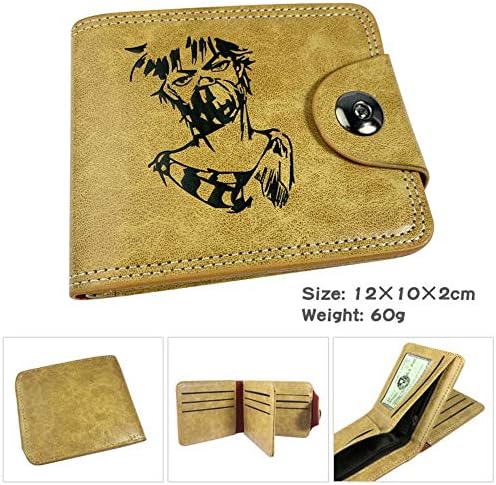 SWVV Anime Wallet JoJo Bizarre Adventure Men Short Buckle Wallet Wallet Coin Purse Wallet Wallet B
