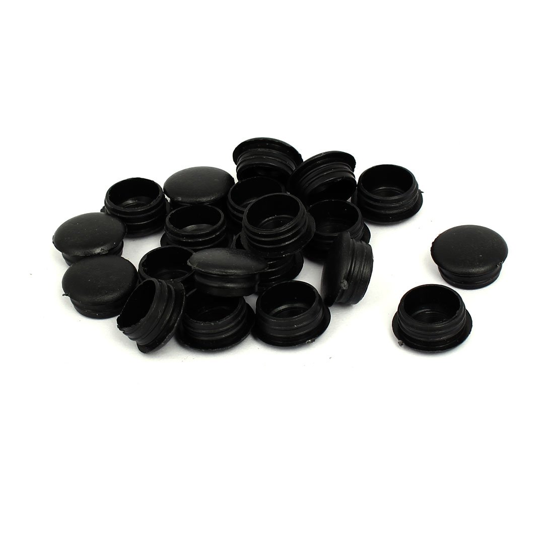 sourcing map 15mm Dia Plastic Thread Design Screw Cap Covers Hole Lids Black 20pcs