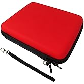 YKISON Portable Hard EVA Storage Zip Carrying Case Protective Shell Bag With Wristlet Handle Fits for Nintendo 2DS Controller Gaming Accessories(Red)