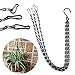 YINUOWEI 23.6 Inch Hanging Flower Basket Galvanized Replacement Chain Flowerpot Iron Sling Chain 3 Point Garden Plant Hanger for Indoor/Outdoor, Set of 4 (Black(23.6In))