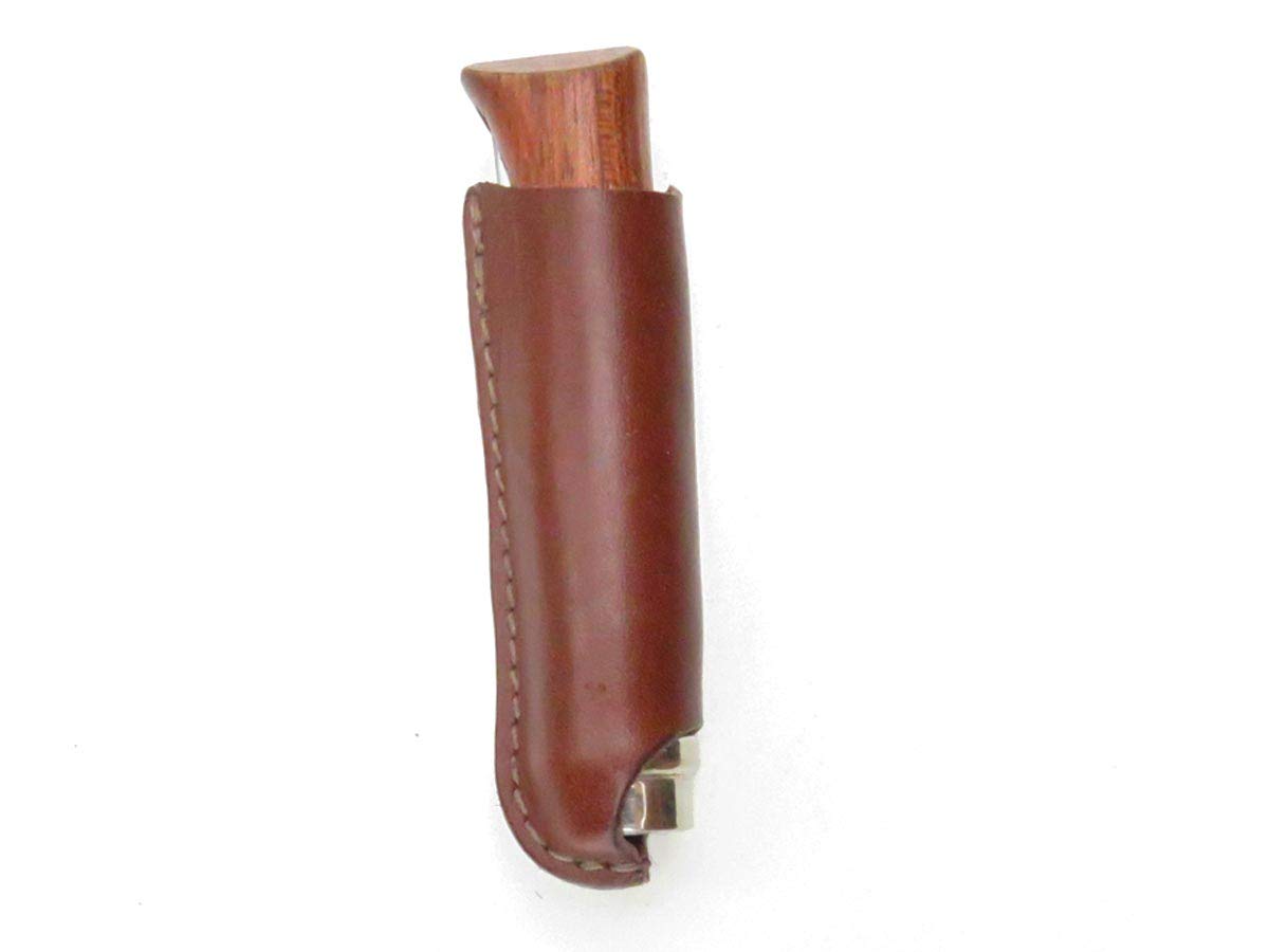 oopsmark Leather Belt Sheath and Case for Knives Designed in Opinel France - Pocket Knife Holder for Camping, Hunting, Fishing, and Picnics (#9 - Brown)