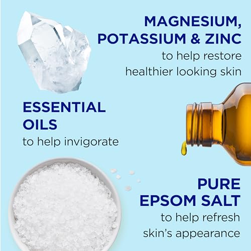 DR TEAL’S PURE EPSOM MAGNESIUM SALT SOAK, RESTORATIVE MINERALS WITH MAGNESIUM, POTASSIUM & ZINC, 3 LBS