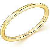 Jknel Stacking Rings for Women 925 sterling silver14K Gold Vermeil Rings Stackable Thin Gold Ring Plain Pinky Thumb Midi Statement Band Ring Christmas gifts Comfort Fit Size5 to10