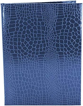 Pack of 5 - Navy Blue A5 Crocodile Effect Menu Cover, with Tag Fixings. Easy to wipe clean, FREE PRINTING in our standard fonts. Perfect for restaurants, cafes, pubs and bars! …