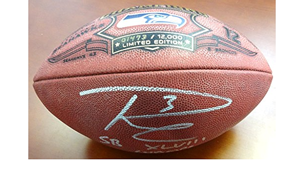russell wilson autographed football