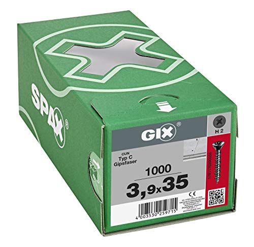SPAX GIX-C Schnellbauschrauben 3,9 x 35 mm, HiLo-Gewinde, 1000 Stück, kleiner Fräskopf, Kreuzschlitz-H2… – Bild 6